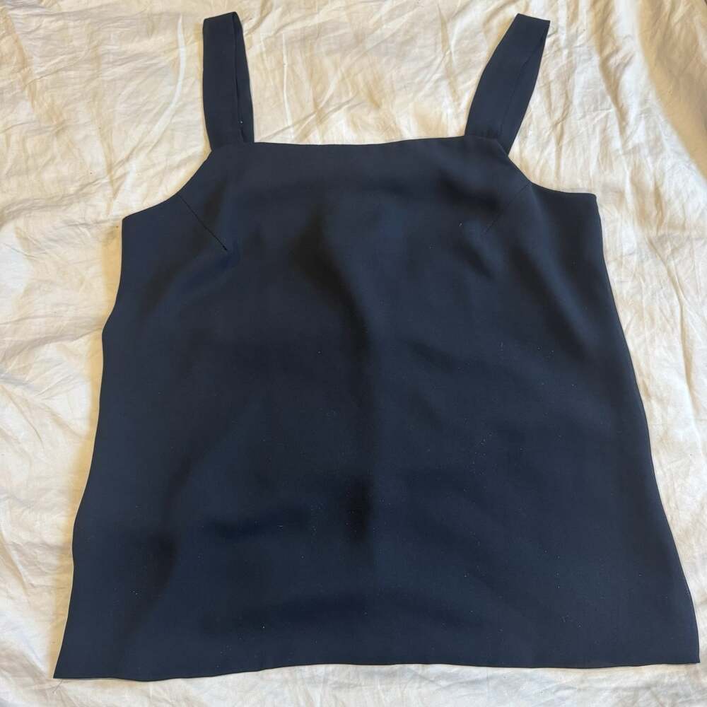 VTG Teddi Of California Tank Top Black Square Neck Womens Size 8 Staple USA Made
